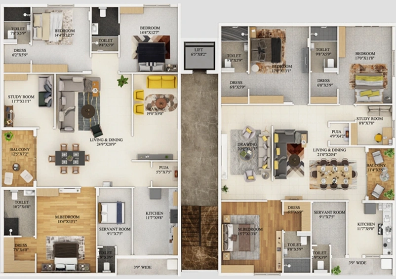 Floor Plan of Doyen Ascent Flacon in Serilingampally, Hyderabad - Image 142554