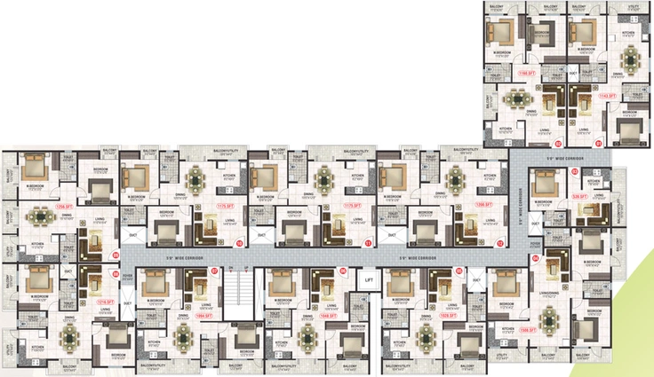 Floor Plan of R Sun Palazzo in Brookefield, Bangalore - Image 142594