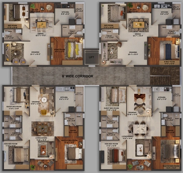 Floor Plan of Doyen Ascent Pelican in Serilingampally, Hyderabad - Image 142604