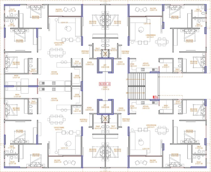 Floor Plan of Avis Dev Aamrakunj Platinum in Chandkheda, Ahmedabad - Image 93358