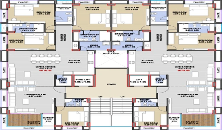 Floor Plan of Unity Vrundavan 14 in Thaltej, Ahmedabad - Image 142665