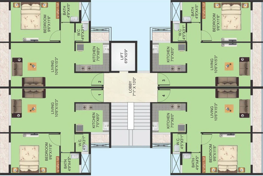 Floor Plan of Mahaavir Majesty in Taloja, Navi Mumbai - Image 142717