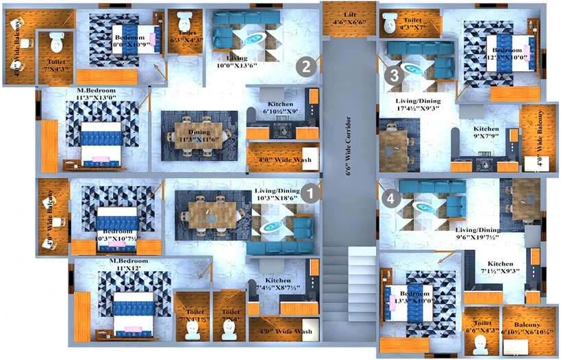 Floor Plan of Himalaya Anjani Residency in Miyapur, Hyderabad - Image 142715