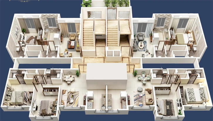 Floor Plan of Qualcon Heritage in Panvel, Navi Mumbai - Image 142765
