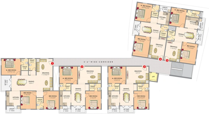 Floor Plan of Jahnavis Honeydew Residency in Indiranagar, Bangalore - Image 142738