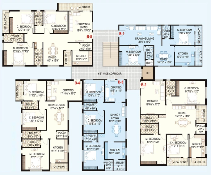 Floor Plan of HSR Vasudha in Chikkadpally, Hyderabad - Image 142776