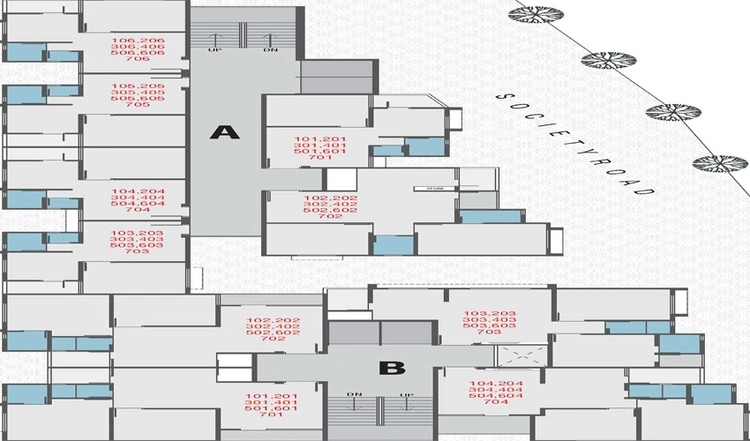 Floor Plan of Sarjan Shree Sharan 70 in Lambha, Ahmedabad - Image 142892