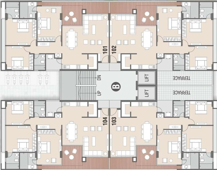 Floor Plan of Solaire Atmos in Sargasan, Gandhinagar - Image 143015