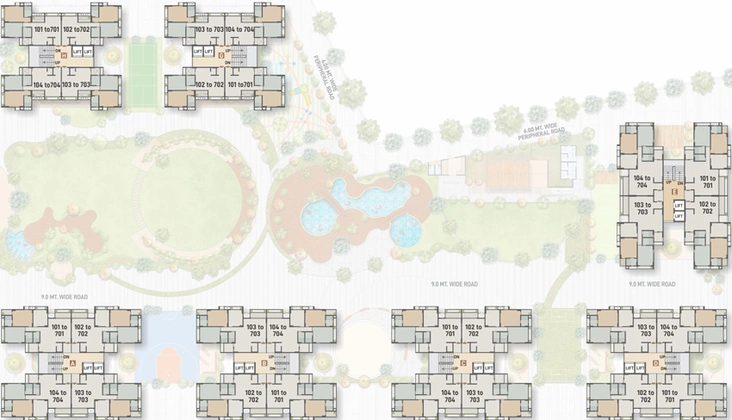 Floor Plan of Vinayak Courtyard in Raysan, Gandhinagar - Image 143026