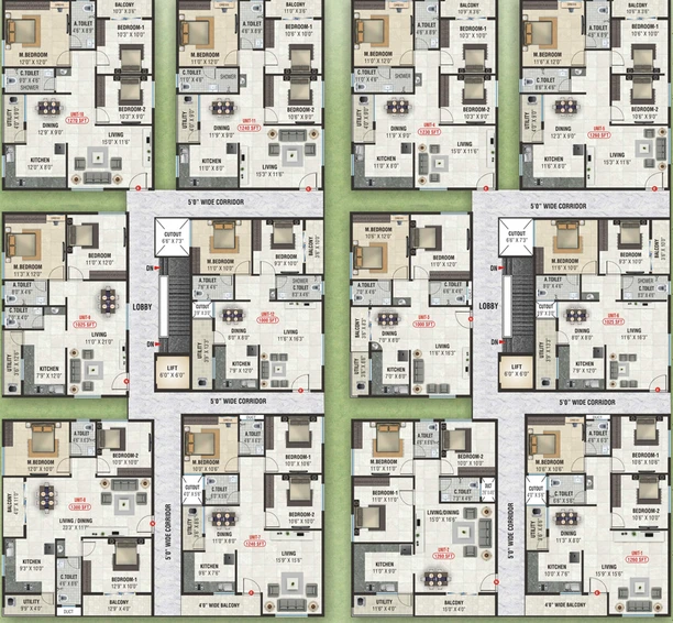 Floor Plan of Sri Nandana Neo in Electronic City, Bangalore - Image 143039
