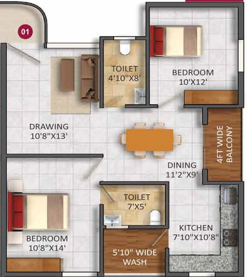 2 BHK Flat in SVS Springs in Maragondanahalli, Bangalore - Image 807828