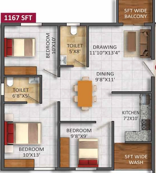 2 BHK Flat in SVS Springs in Maragondanahalli, Bangalore - Image 807830