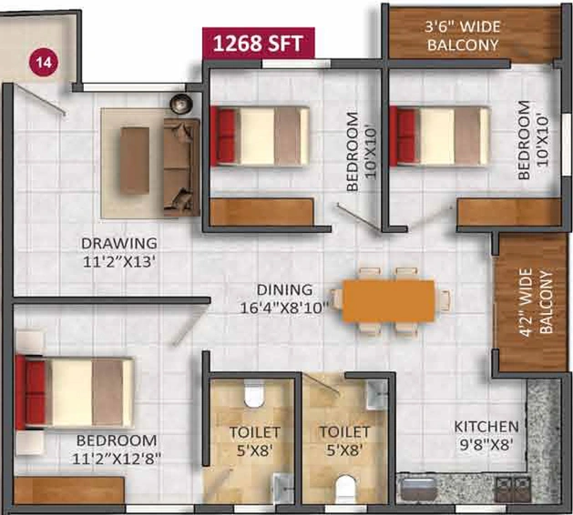 3 BHK Flat in SVS Springs in Maragondanahalli, Bangalore - Image 807831