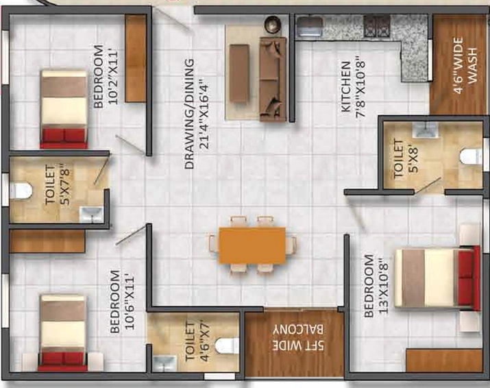 3 BHK Flat in SVS Springs in Maragondanahalli, Bangalore - Image 807834
