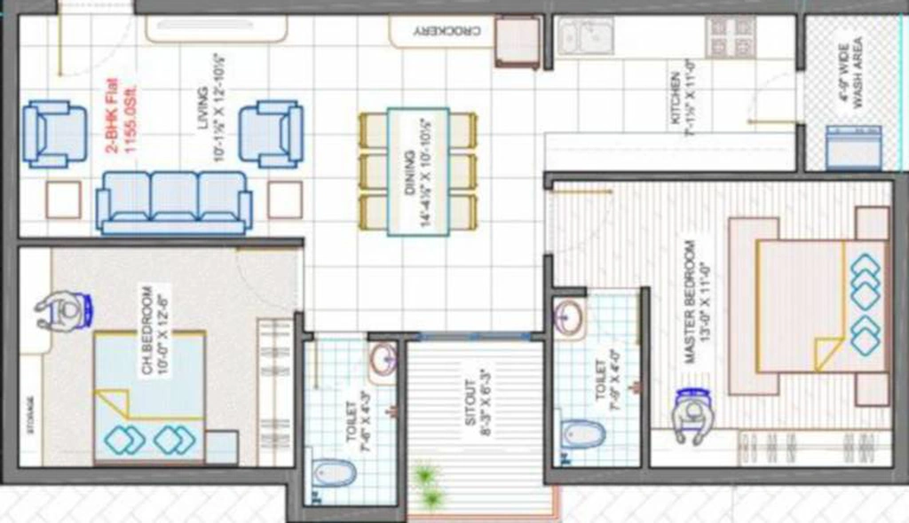 2 BHK Flat in Ananda Bay Leaf in Narsingi, Hyderabad - Image 807832