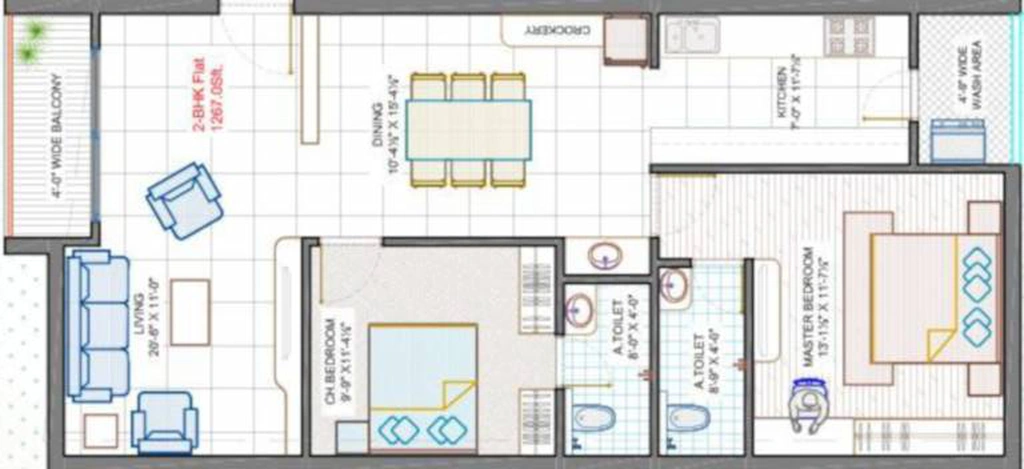 2 BHK Flat in Ananda Bay Leaf in Narsingi, Hyderabad - Image 807833