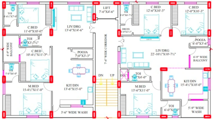 Floor Plan of HariKrishna Sri Teja Residence in Nizampet, Hyderabad - Image 143082