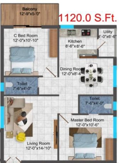 2 BHK Flat in Gruhitha Lavender Sky in Kollur, Hyderabad - Image 807853