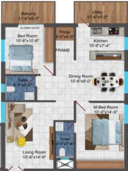 2 BHK Flat in Gruhitha Lavender Sky in Kollur, Hyderabad - Image 807854