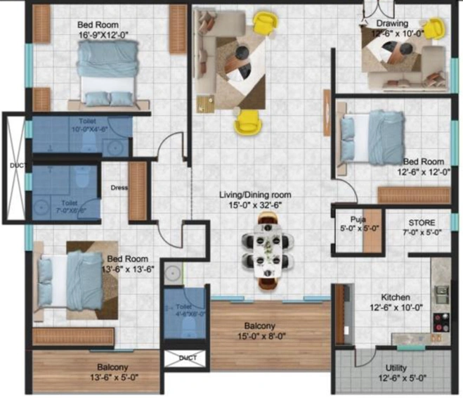 3 BHK Flat in Gruhitha Lavender Sky in Kollur, Hyderabad - Image 807858