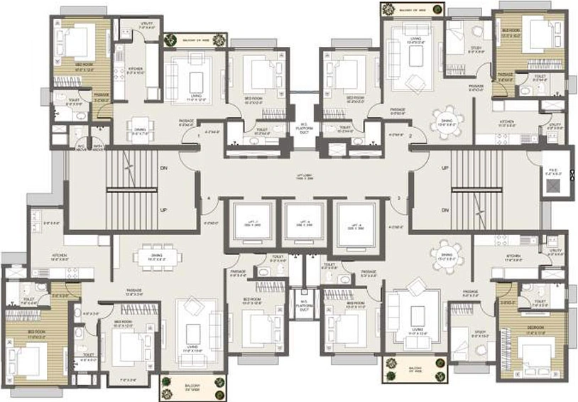 Floor Plan of Hubtown Premiere Residences in Andheri West, Mumbai - Image 91064