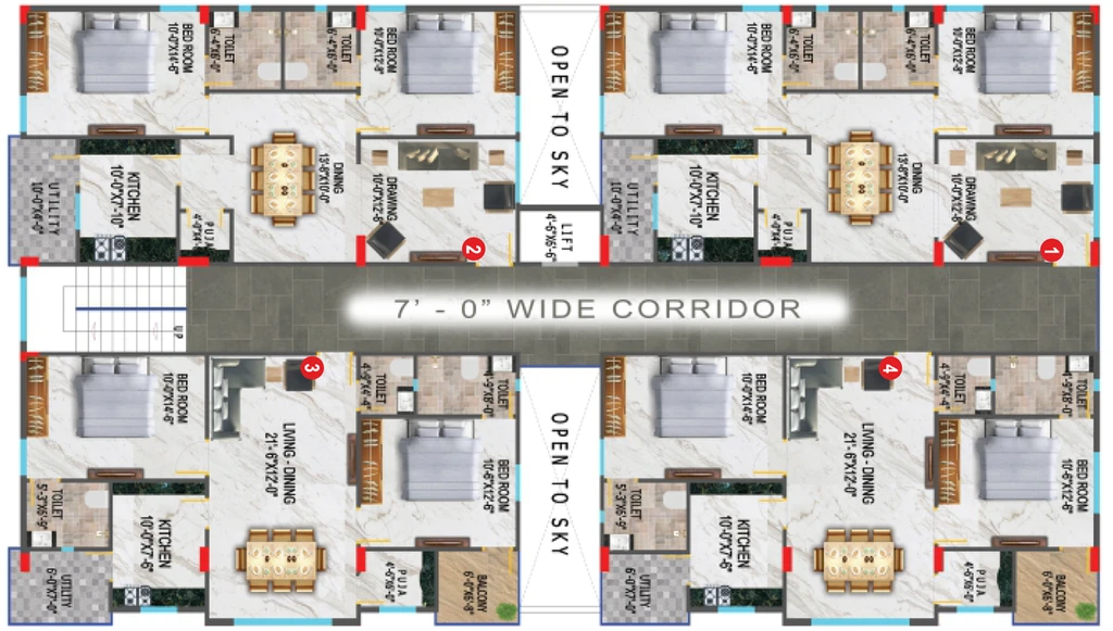Floor Plan of Nestcon Aster in Kompally, Hyderabad - Image 143303