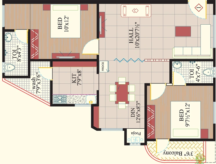 2 BHK Flat in Nestcon Orchid in Trimulgherry, Hyderabad - Image 807948
