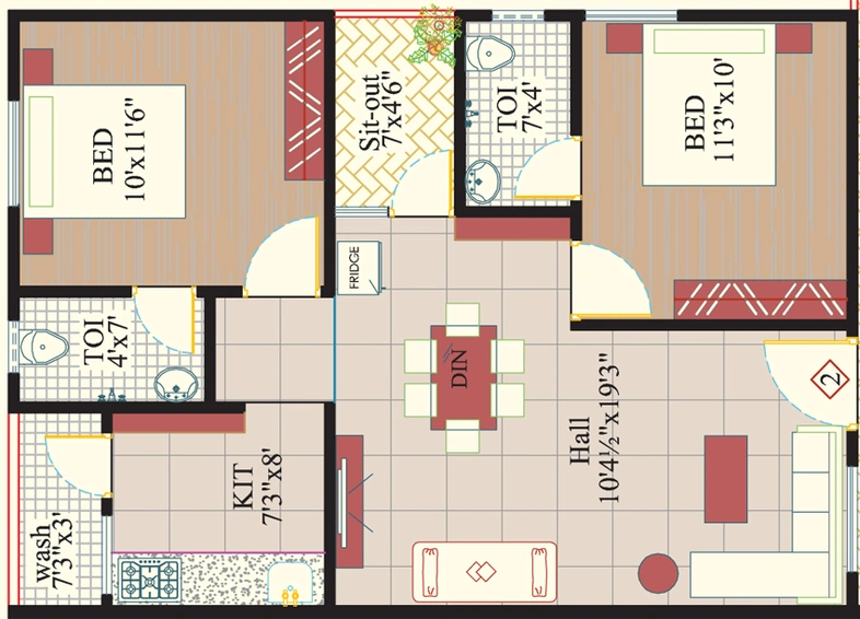2 BHK Flat in Nestcon Orchid in Trimulgherry, Hyderabad - Image 807946