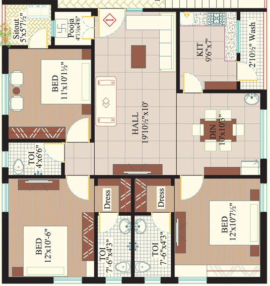 3 BHK Flat in Nestcon Orchid in Trimulgherry, Hyderabad - Image 807951