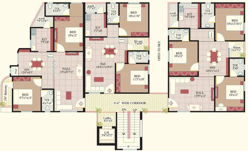 Floor Plan of Nestcon Orchid in Trimulgherry, Hyderabad - Image 143352