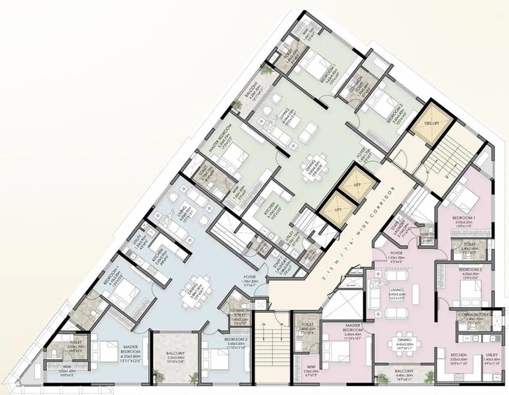 Floor Plan of Vaishnavi Premiere in Ulsoor, Bangalore - Image 143398