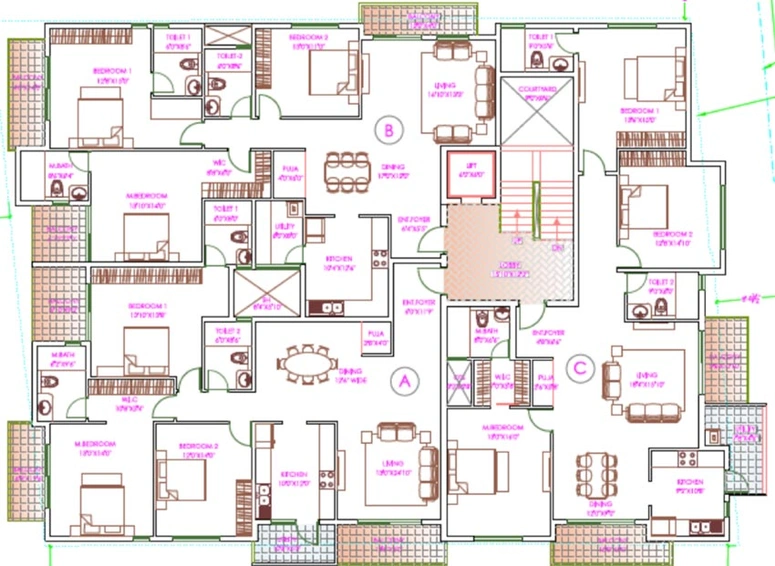 Floor Plan of Greenleaf Vindhya in Malleshwaram, Bangalore - Image 143417