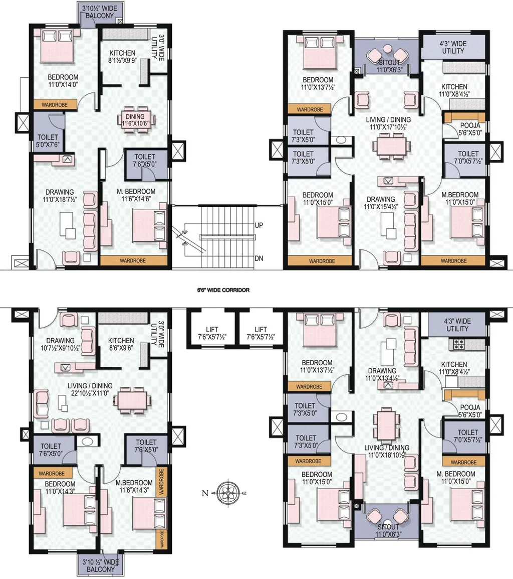Floor Plan of My Home Jewel in Miyapur, Hyderabad - Image 143454