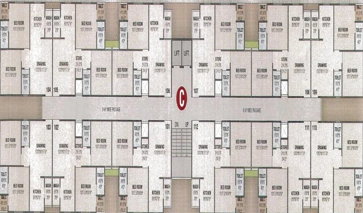 Floor Plan of RJD Rangoli Residency in Narolgam, Ahmedabad - Image 143467