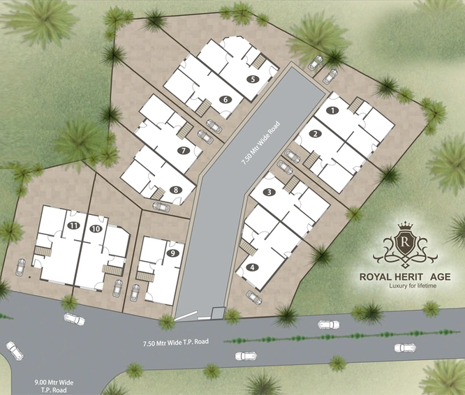 Master Plan of Amin Royal Heritage in Vasna Bhayli Main Road, Vadodara - Image 93598