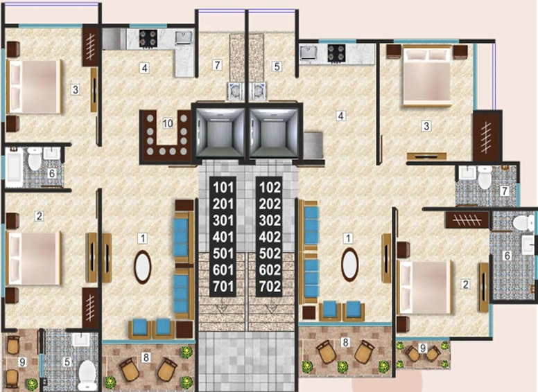 Floor Plan of NB Nandanvan Residency in Maninagar, Ahmedabad - Image 143510