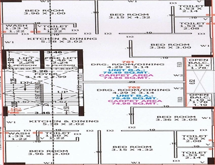Floor Plan of SMJ Muktajeevan Ecstasy in Vastrapur, Ahmedabad - Image 143527