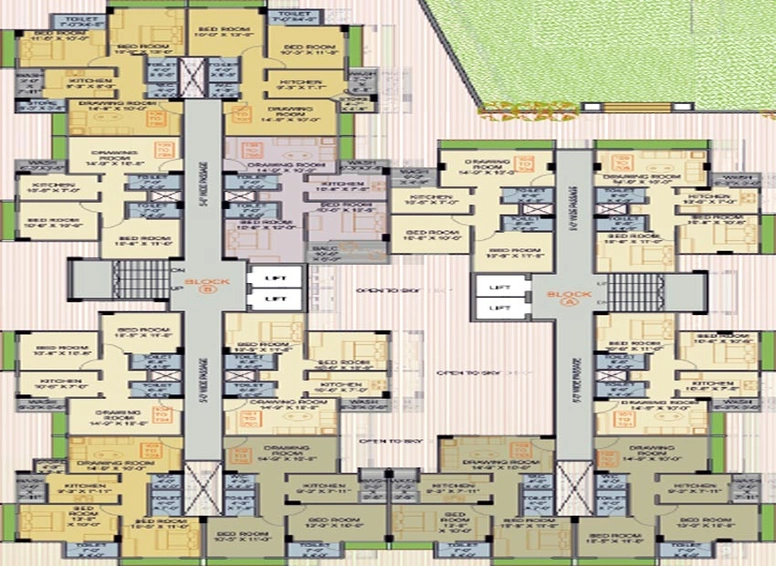 Floor Plan of Marjan Heights in Vatva, Ahmedabad - Image 143550