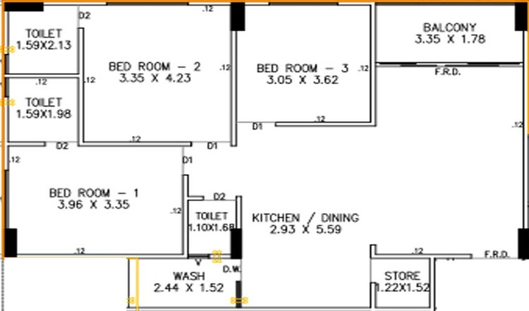 3 BHK Flat in Rudra Keshav Skyline in Chandkheda, Ahmedabad - Image 808010