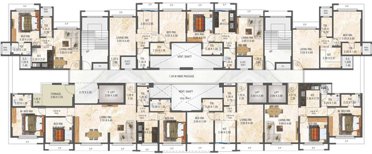 Floor Plan of Cosmos Enclave - Jasmine Tower in Kasarvadavali, Thane - Image 122409