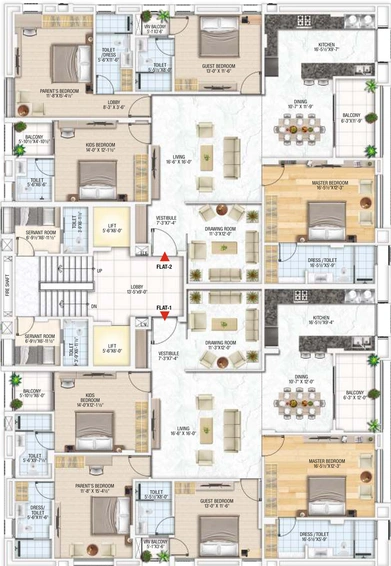 Floor Plan of Silverhope Luminaire in Durgapura, Jaipur - Image 143600