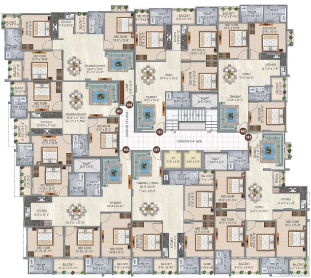 Floor Plan of SGA The Antalyas in Mansarovar, Jaipur - Image 143608