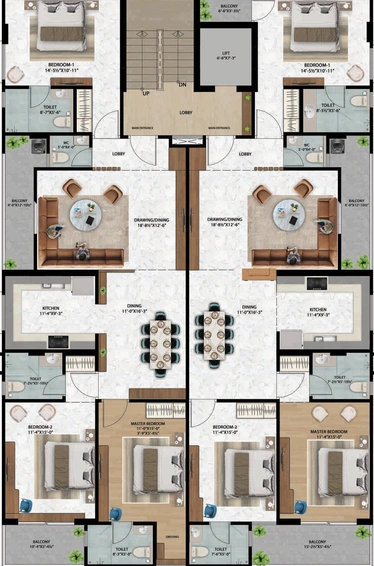 Floor Plan of Anant Emerald in Bapu Nagar, Jaipur - Image 143627