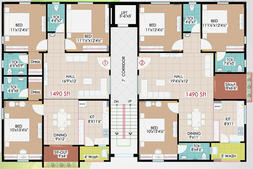 Floor Plan of Nestcon Zion in Nallagandla, Hyderabad - Image 143654