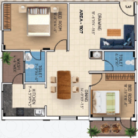 2 BHK Flat in Nestcon Chintala Residency in Alwal, Hyderabad - Image 808038