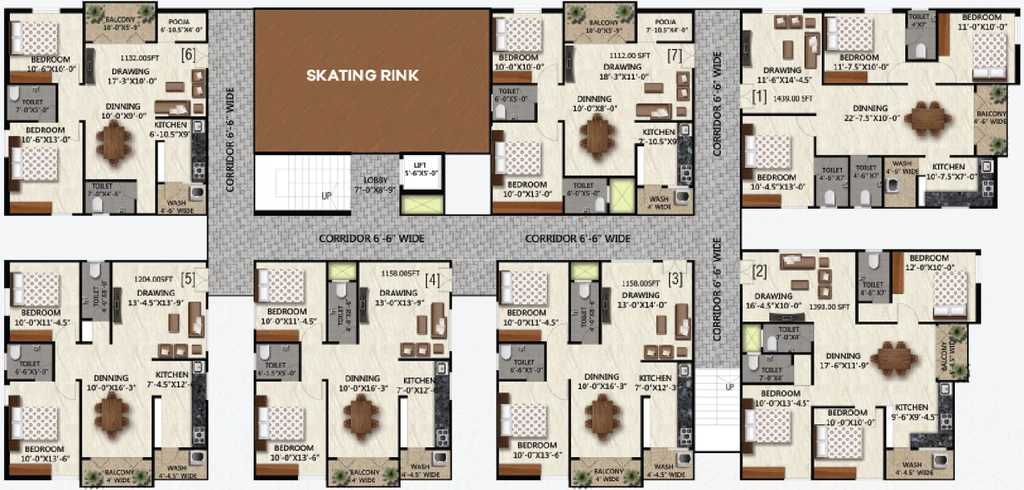 Floor Plan of Nestcon Chintala Residency in Alwal, Hyderabad - Image 143660