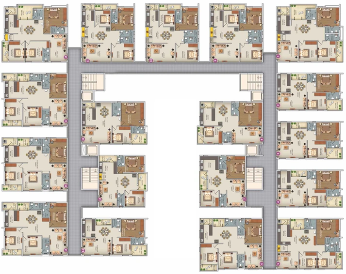 Floor Plan of Vistara Delight Heights in Kompally, Hyderabad - Image 143727