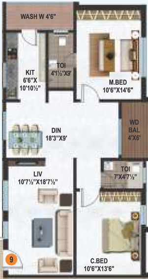 2 BHK Flat in VR Prime Premier in Bachupally, Hyderabad - Image 808061