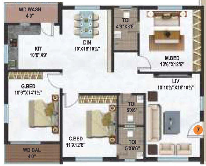 3 BHK Flat in VR Prime Premier in Bachupally, Hyderabad - Image 808062