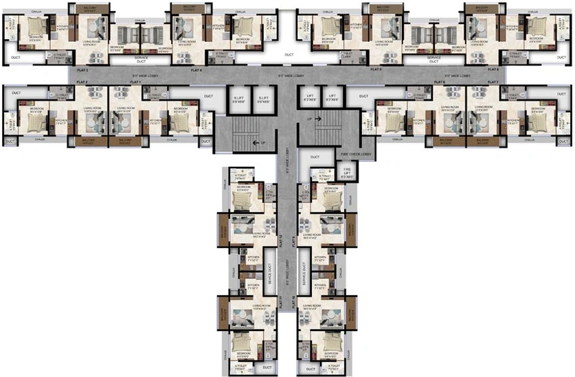 Floor Plan of Venus Skky City in Dombivli, Thane - Image 168431